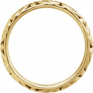 14K Yellow Gold Polished 6.9 Mm Polished Sculptural Band Size 10