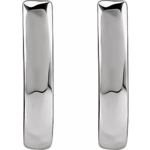 Sterling Silver Pair Hinged Hoop Earrings, Length: 10 Mm, Thickness: 2 Mm