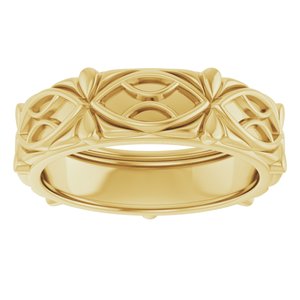 14K Yellow Or White Or Rose Gold Sculptural Band