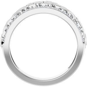 14K White Gold Round 1.2 Mm G-H Si 3/8 Ctw Natural Diamond Band Size 10