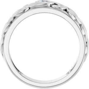 14K White Gold Round 3.3 Mm F+ Vs 1/8 Ct Lab-Grown Diamond Band Size 10