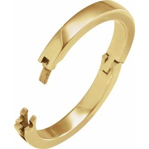 14K Yellow Or White Or Rose Gold CLIQ Hinged Adjustable Flat Band