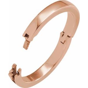 14K Yellow Or White Or Rose Gold CLIQ Hinged Adjustable Flat Band