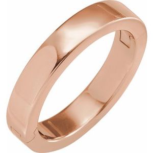 14K Yellow Or White Or Rose Gold CLIQ Hinged Adjustable Flat Band