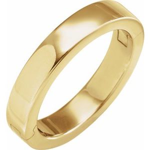 14K Yellow Or White Or Rose Gold CLIQ Hinged Adjustable Flat Band