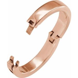 14K Yellow Or White Or Rose Gold CLIQ Hinged Adjustable Flat Band