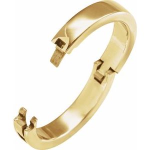 14K Yellow Or White Or Rose Gold CLIQ Hinged Adjustable Flat Band