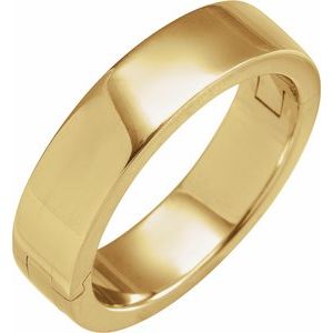 14K Yellow Or White Or Rose Gold CLIQ Hinged Adjustable Flat Band