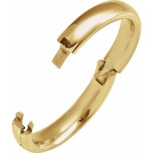 14K Yellow Or White Or Rose Gold CLIQ Hinged Adjustable Half Round Comfort-Fit Band