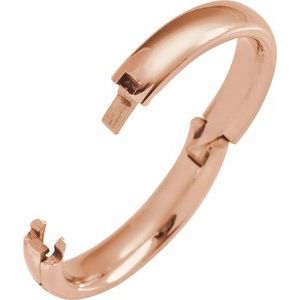 14K Yellow Or White Or Rose Gold CLIQ Hinged Adjustable Half Round Comfort-Fit Band