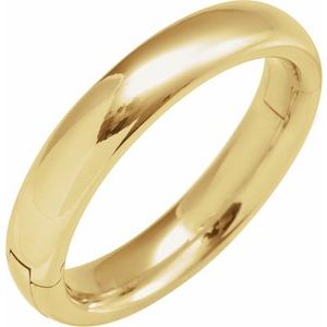 14K Yellow Or White Or Rose Gold CLIQ Hinged Adjustable Half Round Comfort-Fit Band