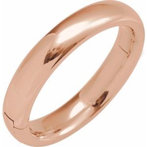 14K Yellow Or White Or Rose Gold CLIQ Hinged Adjustable Half Round Comfort-Fit Band