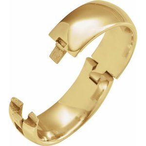 14K Yellow Or White Or Rose Gold CLIQ Hinged Adjustable Half Round Comfort-Fit Band
