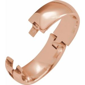 14K Yellow Or White Or Rose Gold CLIQ Hinged Adjustable Half Round Comfort-Fit Band