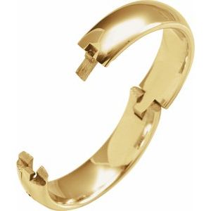 14K Yellow Or White Or Rose Gold CLIQ Hinged Adjustable Half Round Comfort-Fit Band
