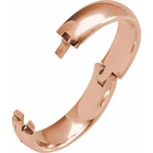 14K Yellow Or White Or Rose Gold CLIQ Hinged Adjustable Half Round Comfort-Fit Band