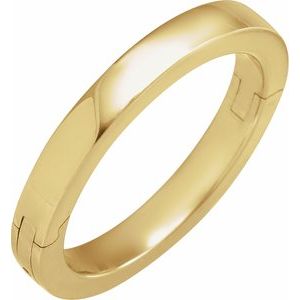 14K Yellow Or White Or Rose Gold CLIQ Hinged Adjustable Flat Band