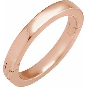 14K Yellow Or White Or Rose Gold CLIQ Hinged Adjustable Flat Band