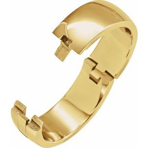 14K Yellow Or White Or Rose Gold Or Sterling Silver Or Platinum CLIQ Hinged Adjustable Band