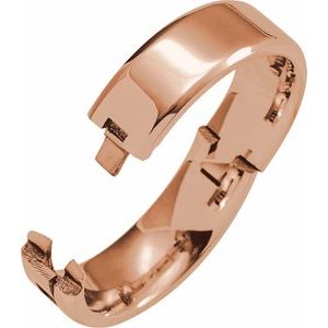 14K Yellow Or White Or Rose Gold CLIQ Hinged Adjustable Beveled Edge Comfort-Fit Band