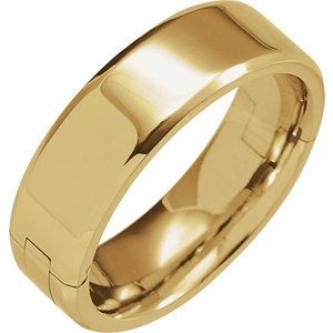 14K Yellow Or White Or Rose Gold CLIQ Hinged Adjustable Beveled Edge Comfort-Fit Band