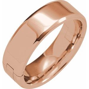 14K Yellow Or White Or Rose Gold CLIQ Hinged Adjustable Beveled Edge Comfort-Fit Band