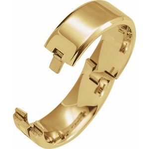 14K Yellow Or White Or Rose Gold CLIQ Hinged Adjustable Beveled Edge Comfort-Fit Band