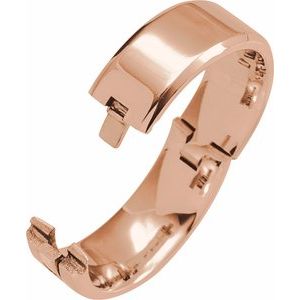 14K Yellow Or White Or Rose Gold CLIQ Hinged Adjustable Beveled Edge Comfort-Fit Band