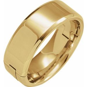 14K Yellow Or White Or Rose Gold CLIQ Hinged Adjustable Beveled Edge Comfort-Fit Band