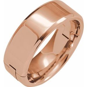 14K Yellow Or White Or Rose Gold CLIQ Hinged Adjustable Beveled Edge Comfort-Fit Band