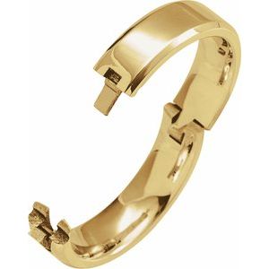 14K Yellow Or White Or Rose Gold CLIQ Hinged Adjustable Beveled Edge Comfort-Fit Band