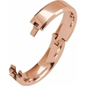 14K Yellow Or White Or Rose Gold CLIQ Hinged Adjustable Beveled Edge Comfort-Fit Band