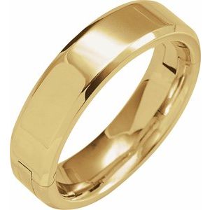 14K Yellow Or White Or Rose Gold CLIQ Hinged Adjustable Beveled Edge Comfort-Fit Band