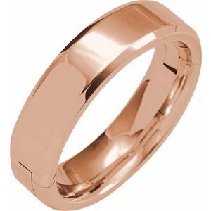 14K Yellow Or White Or Rose Gold CLIQ Hinged Adjustable Beveled Edge Comfort-Fit Band