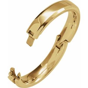 14K Yellow Or White Or Rose Gold CLIQ Hinged Adjustable Beveled Edge Comfort-Fit Band