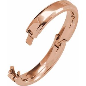 14K Yellow Or White Or Rose Gold CLIQ Hinged Adjustable Beveled Edge Comfort-Fit Band