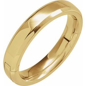 14K Yellow Or White Or Rose Gold CLIQ Hinged Adjustable Beveled Edge Comfort-Fit Band