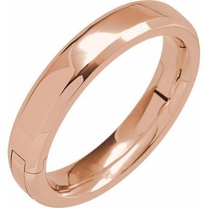 14K Yellow Or White Or Rose Gold CLIQ Hinged Adjustable Beveled Edge Comfort-Fit Band