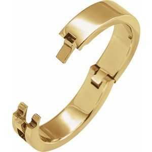 14K Yellow Or White Or Rose Gold CLIQ Hinged Adjustable Flat Band