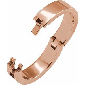 14K Yellow Or White Or Rose Gold CLIQ Hinged Adjustable Flat Band
