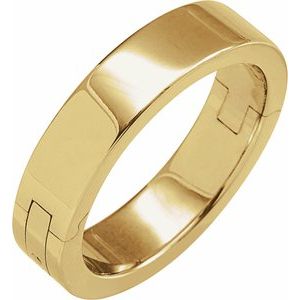 14K Yellow Or White Or Rose Gold CLIQ Hinged Adjustable Flat Band