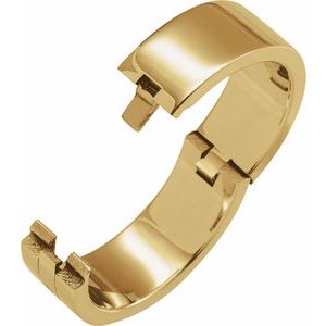 14K Yellow Or White Or Rose Gold CLIQ Hinged Adjustable Flat Band