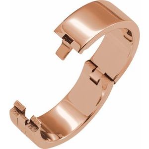 14K Yellow Or White Or Rose Gold CLIQ Hinged Adjustable Flat Band