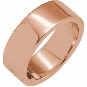 14K Yellow Or White Or Rose Gold CLIQ Hinged Adjustable Flat Band