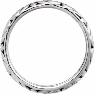 14K White Gold Polished 6.9 Mm Polished Sculptural Band Size 10