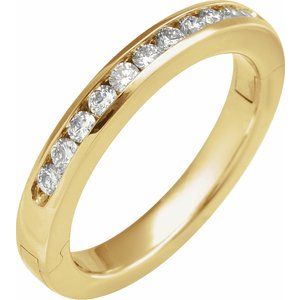 14K Yellow Or White Gold 3 Mm Round 2 Mm Si2, G-H Polished 3/8 Ctw Natural Diamond Anniversary Band