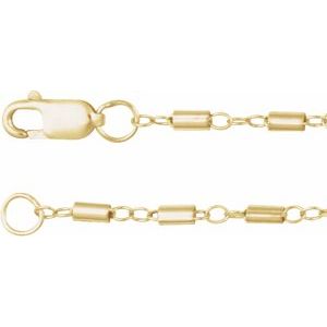 14K Yellow Gold Satellite Bar Cable Chain, Length: 7 In, Width: 1.7 Mm