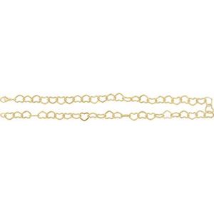 14K Yellow Gold-Filled Lobster Clasp Heart Chain, Length: 16 In, Width: 9 Mm