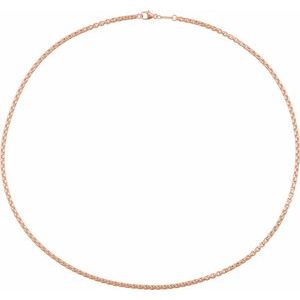 14K Yellow Or White Or Rose Gold Or Sterling Silver 2.6 Mm Lobster Clasp Polished Rounded Box Chain