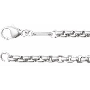 14K Yellow Or White Or Rose Gold Or Sterling Silver 2.6 Mm Lobster Clasp Polished Rounded Box Chain